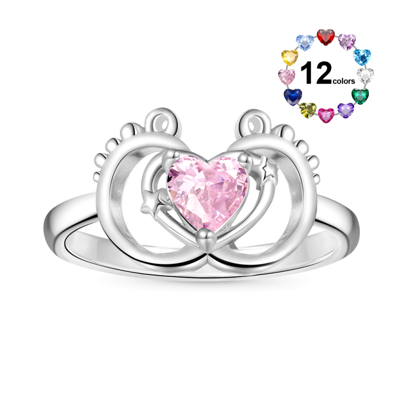 Anillo Corazón Huella Bebé