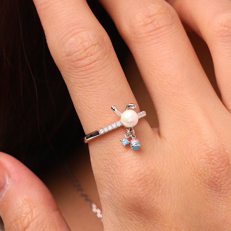 Anillo de Pascua Perla Conejito