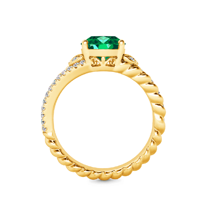 Anillo de Esmeralda Corte Oval Vintage