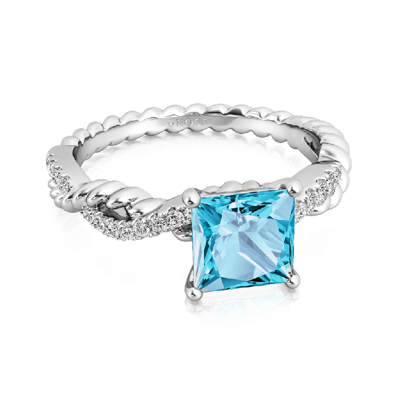Anillo Infinito Torcido Corte Princesa