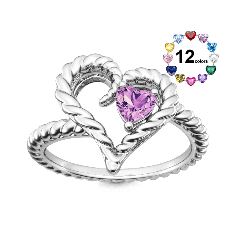 Anillo de Compromiso Corazón de Cuerda Torcida