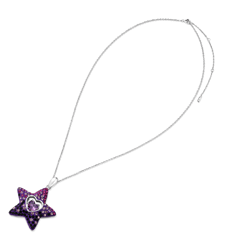 Collar Estrella Amatista Corazón Danzante