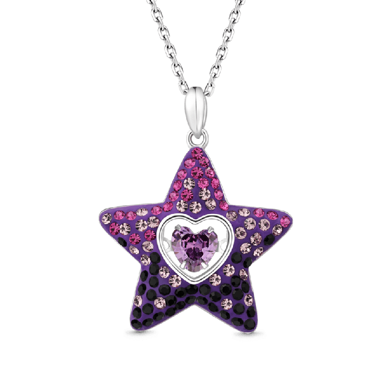 Collar Estrella Amatista Corazón Danzante
