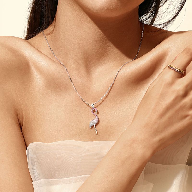 Collar Pavé Flamenco Rosa Degradado
