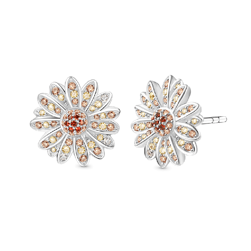 Pendientes de Citrino Amarillo con Margarita