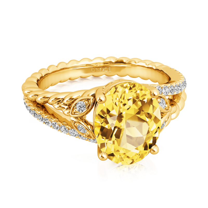 Anillo Vintage de Corte Ovalado y Caña Partida
