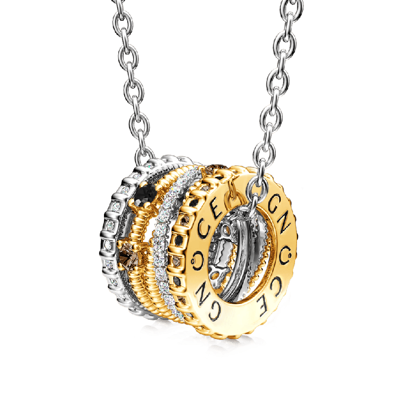 Collar De Tambor De Moda Cruzado En Dos Tonos