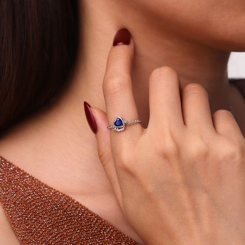 Anillo de Cadena Corazón Madre