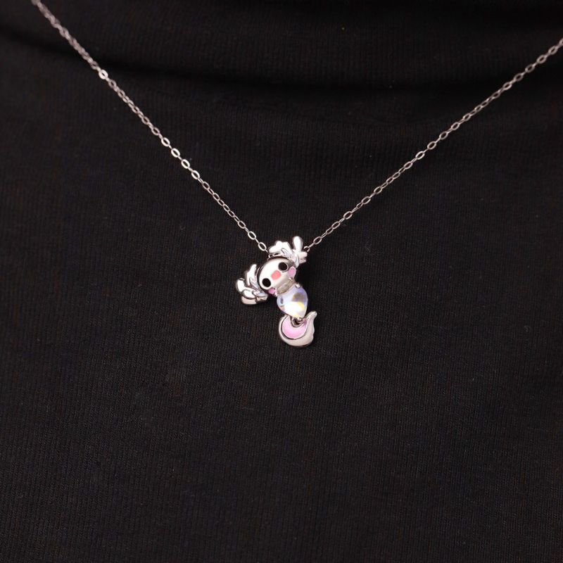 Collar de Luna de Piedra de Luna Axolotl Mexicano