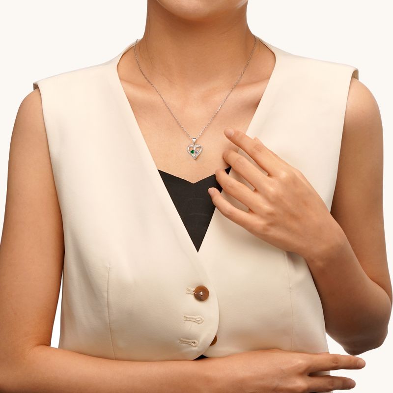 Collar de Diamantes en forma de Corazón