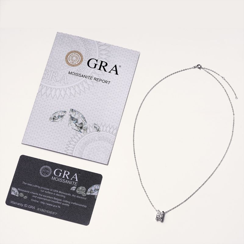 Collar de Moissanita Solitaire de 3CT Brillante