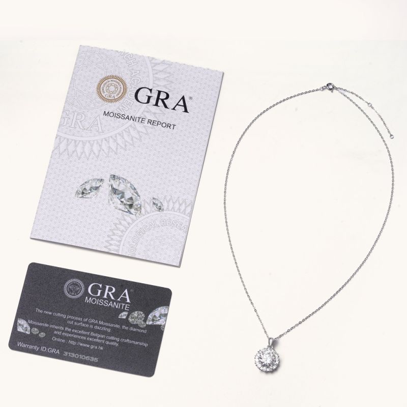 Collar de Girasol de Moissanite de 5 Ct Brillante