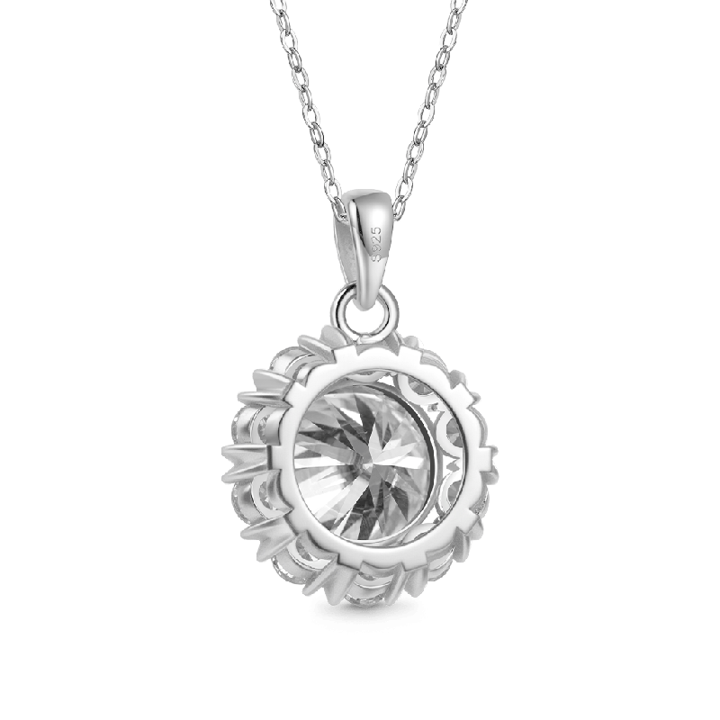 Collar de Girasol de Moissanite de 5 Ct Brillante