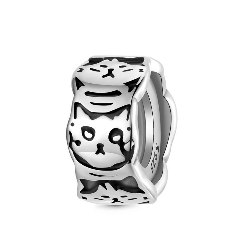 Charm de Clip Gato Graffiti Negro