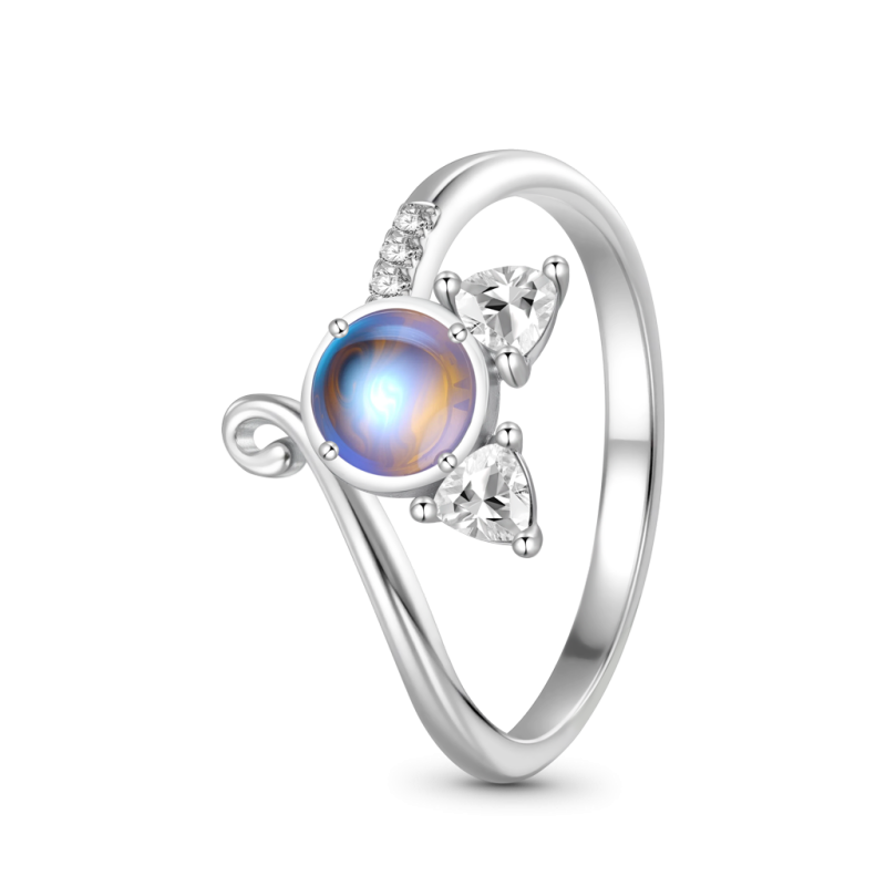 Anillo de Banda de Moonstone de Gato