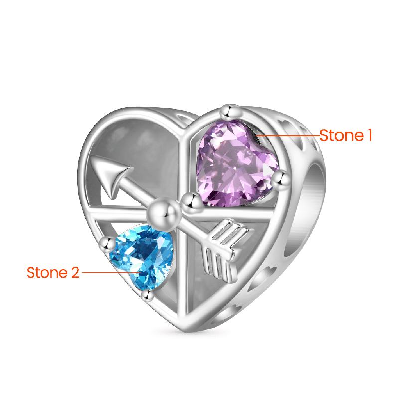 Charm de Flecha Rotativa con Reloj de Amor