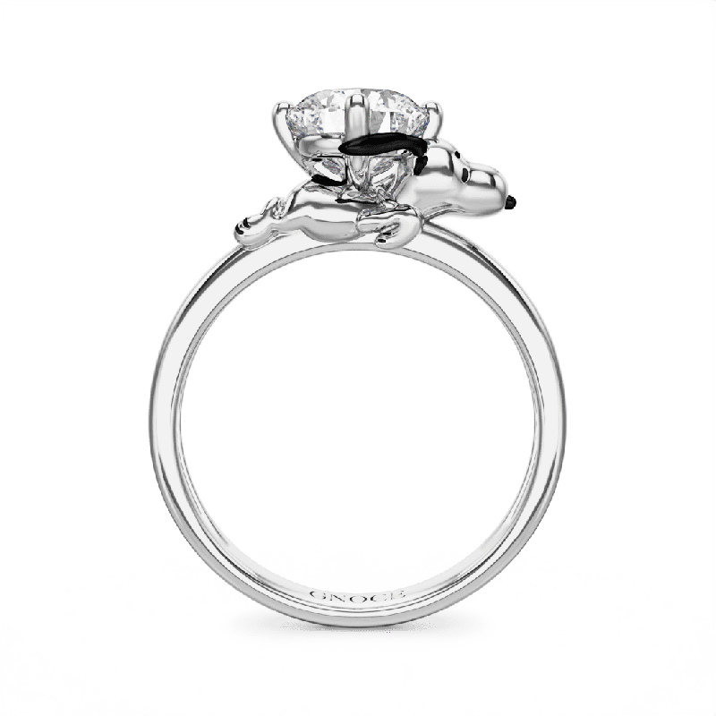 Anillo de moissanita Peanuts Snoopy con cariño