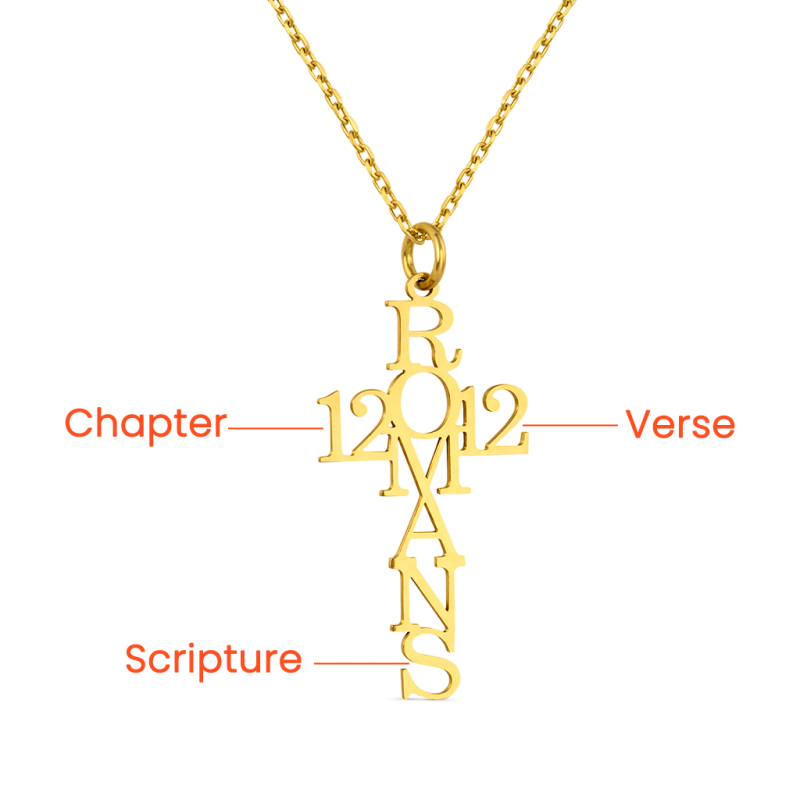 Collar Cruz con Versículo Bíblico