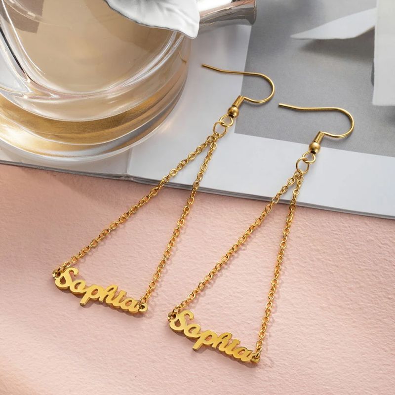 Pendientes Nombre Personalizado