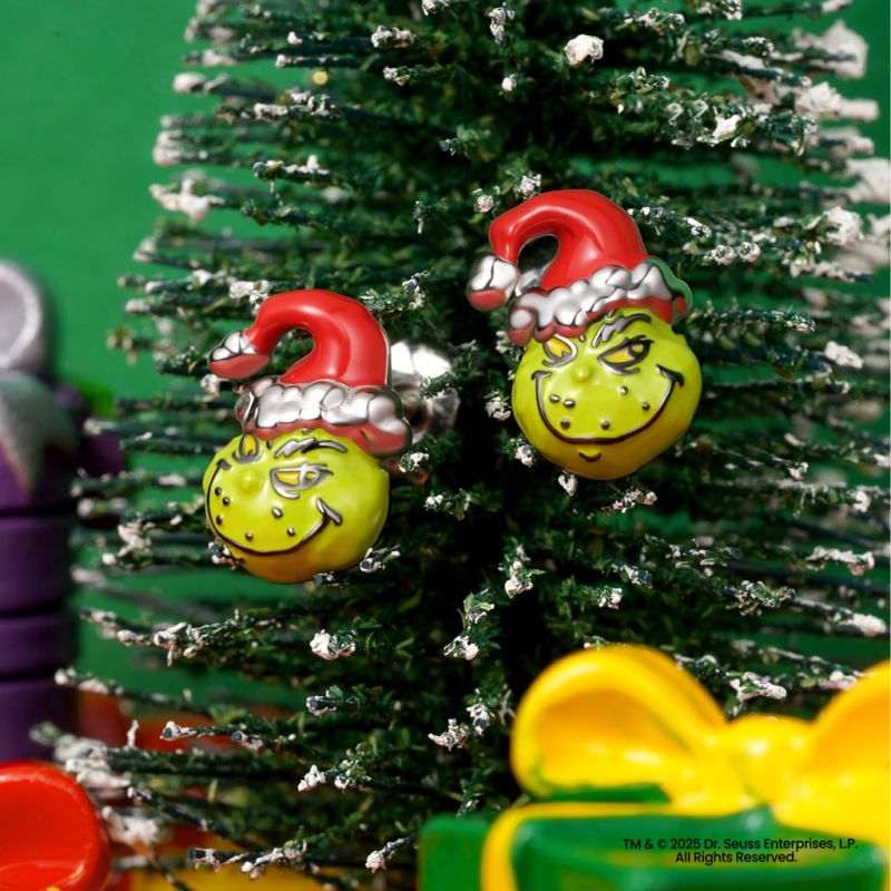 Pendientes de Botón Grinch