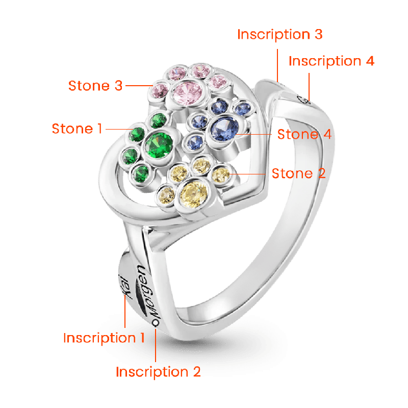 Anillo Huella con Piedra Natal