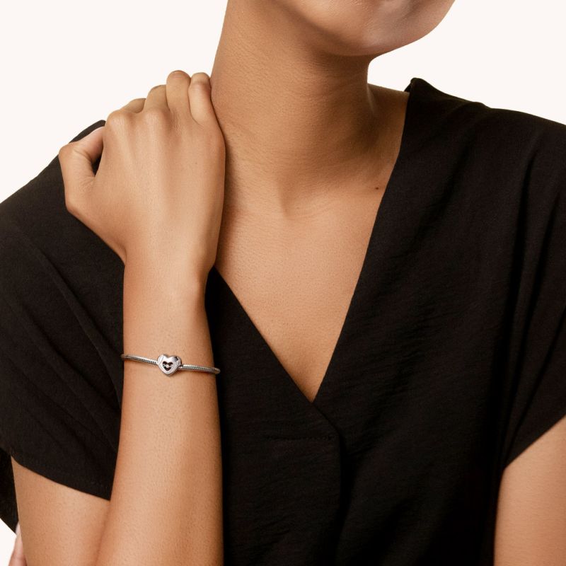 Charm corazón latente con piedra natal