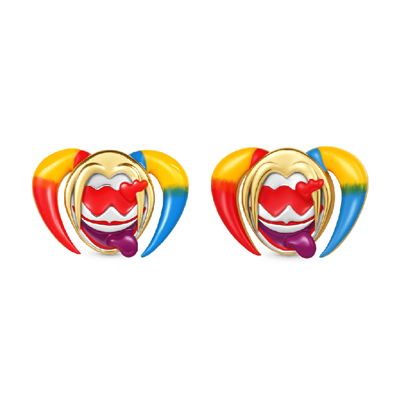 Pendientes de botón de Harley Quinn