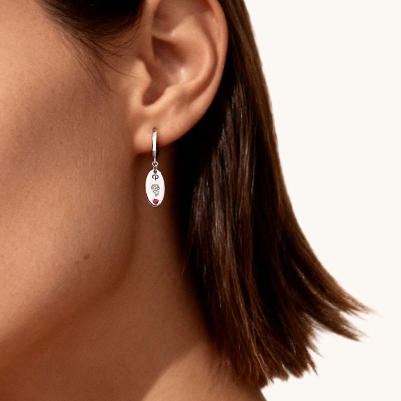 Pendientes Colgantes Flor de Piedra de Nacimiento
