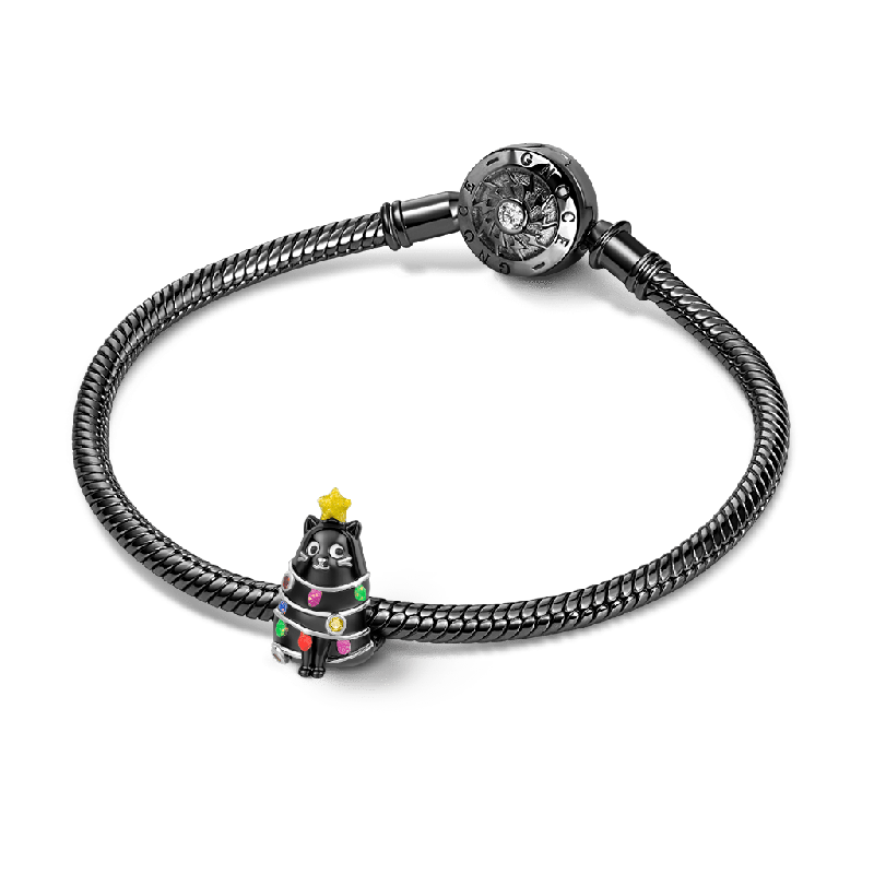 Charm de Árbol de Navidad Gato Negro