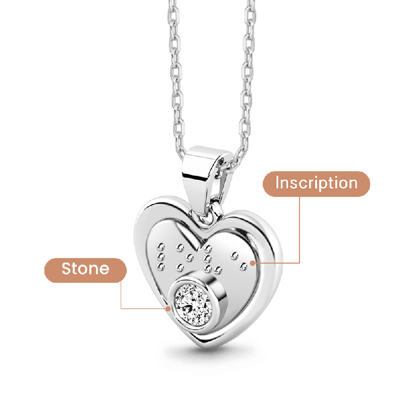 Collar Corazón Braille
