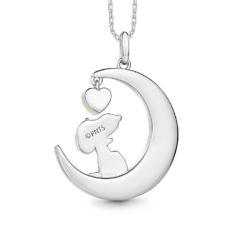 Collar de Corazón Brillante de Snoopy Moon