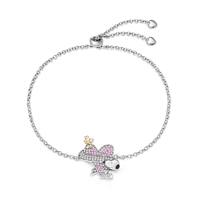 Pulsera de corazón Snoopy Woodstock