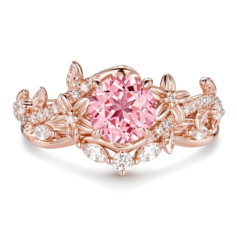 Set de anillos de flores y enredaderas