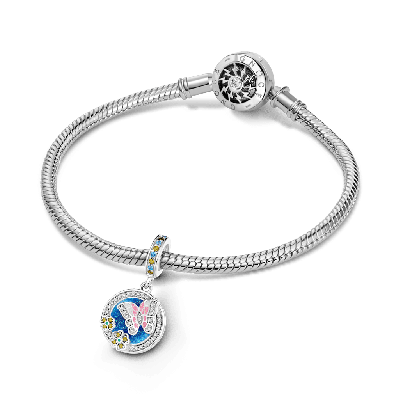Colgante grabable de flores de mariposa