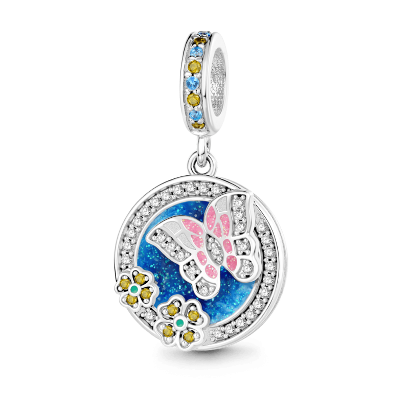 Colgante grabable de flores de mariposa