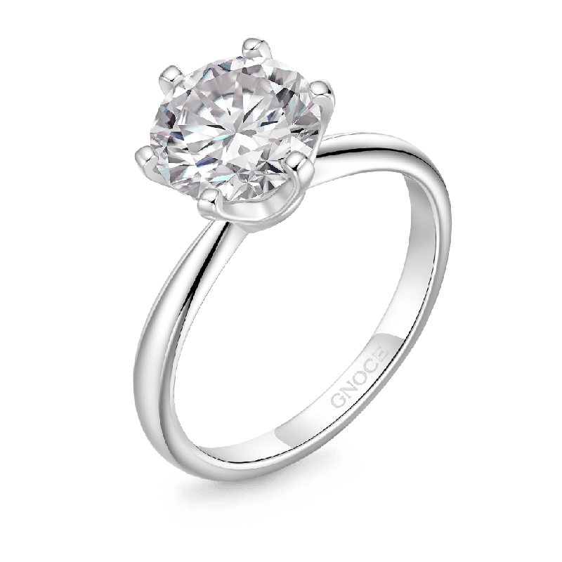 Anillo de Compromiso de Moissanita con Halo de 2CT Clásico