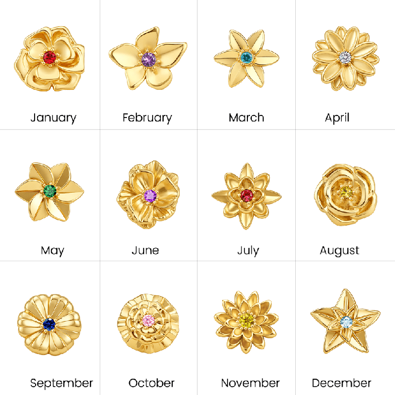 Collar estereoscópico de flores de cumpleaños