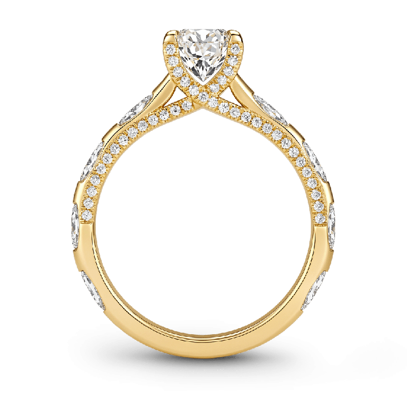 Anillo redondo de moissanita Milgrain