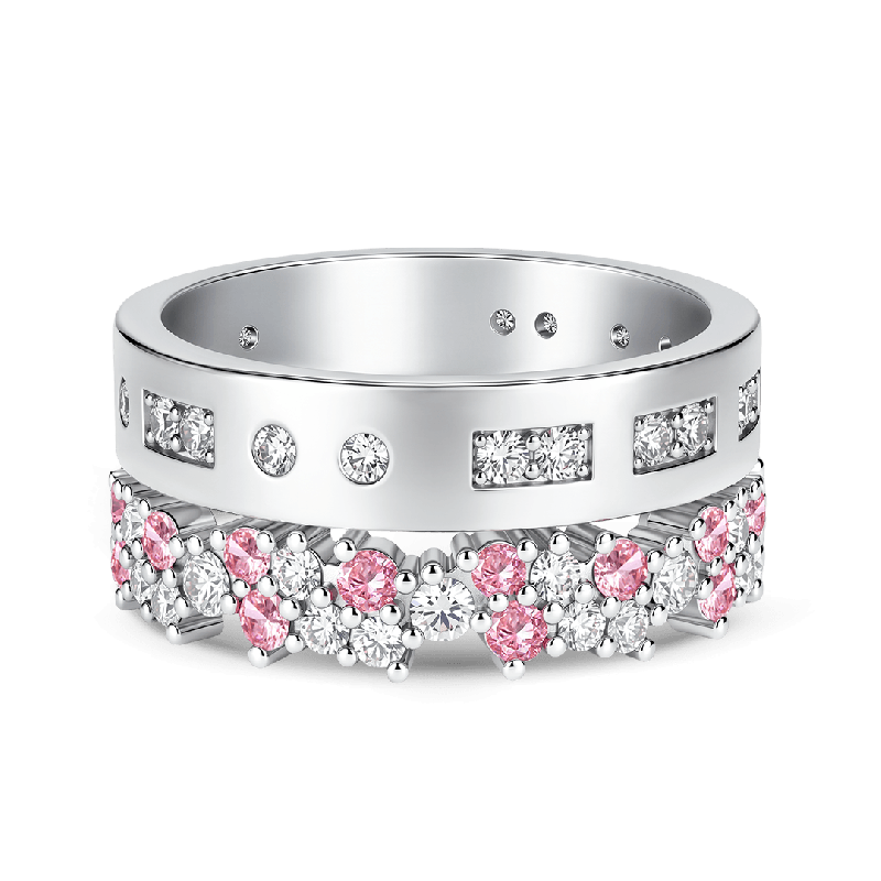 Anillo de banda apilable de baguettes