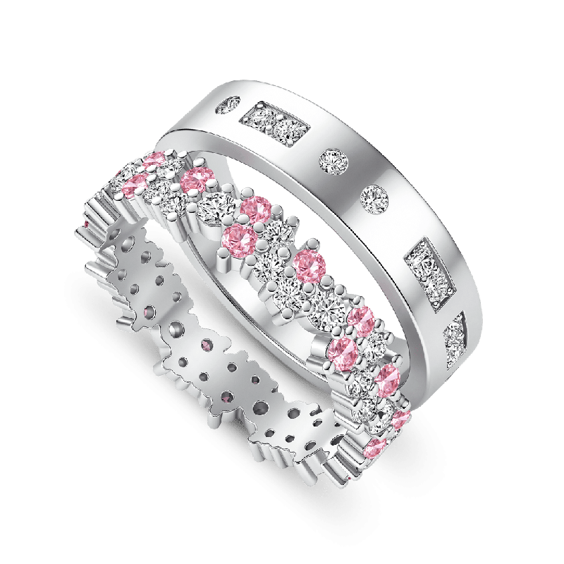 Anillo de banda apilable de baguettes
