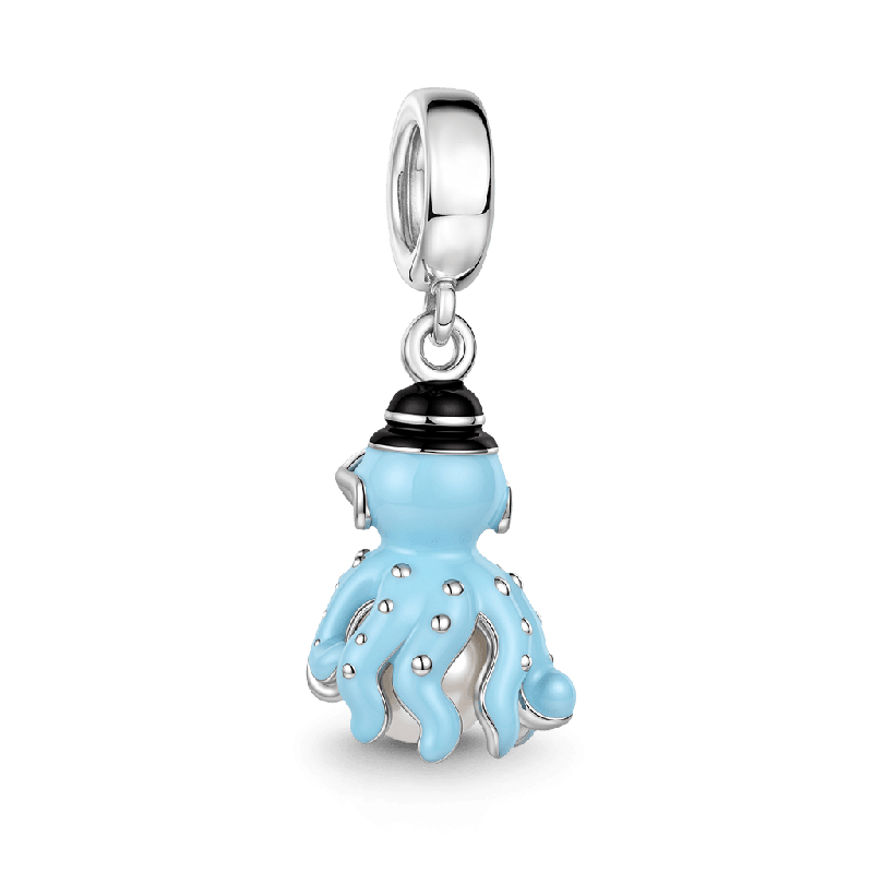 Encantamiento colgante de pulpo con sombrero de copa