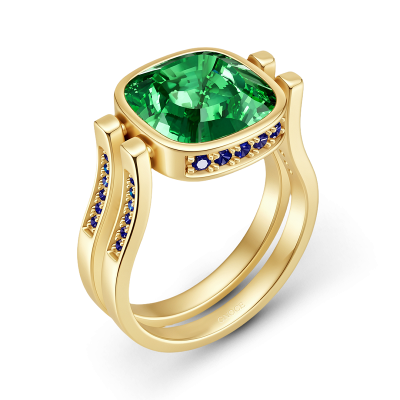 Anillo de Esmeralda Giratorio