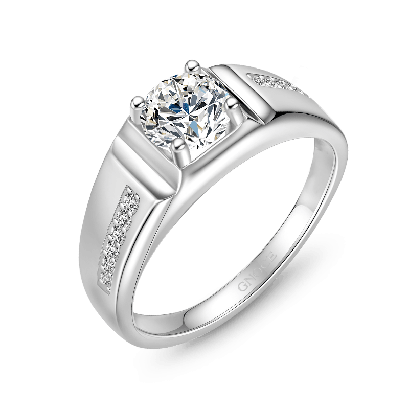 Anillo de Boda para Hombres de Moissanite de Lujo de 1 Ct