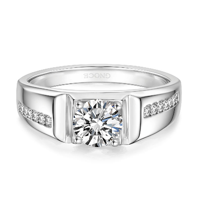 Anillo de Boda para Hombres de Moissanite de Lujo de 1 Ct