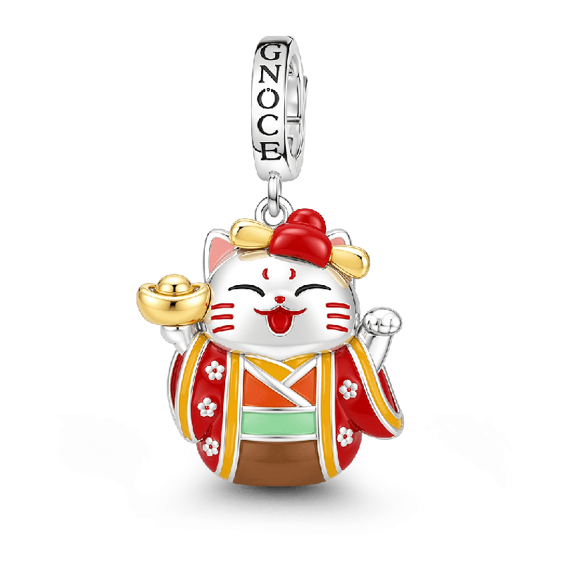 Amuleto de lingote de oro del gato de la suerte japonés