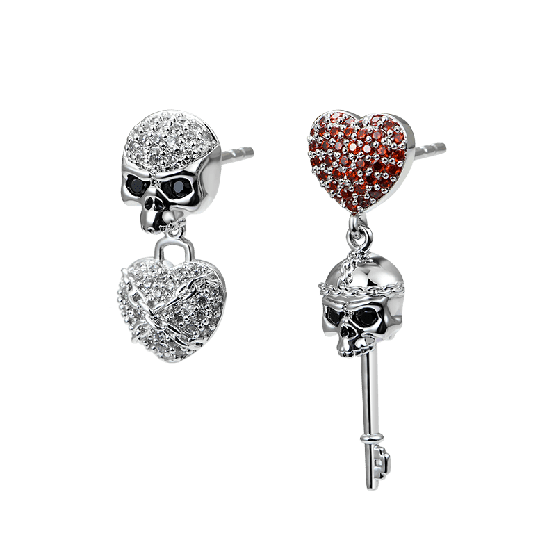 Pendientes Del Corazón Del Calavera
