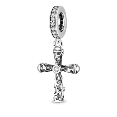 Charm Colgante Cruz Retro