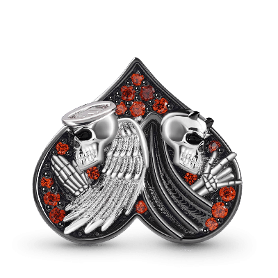 Charm Colgante Diablo Ángel Corazón