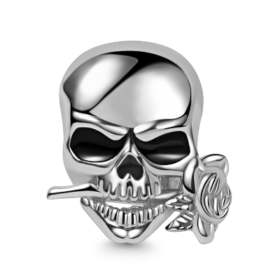 Charm Colgante calavera y rosa