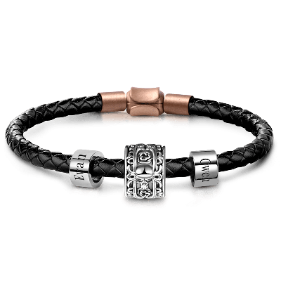 Cráneo Y Rose Pulsera Del Encanto